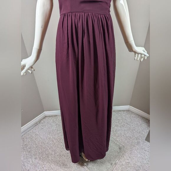 Bill Levkoff Plum Wrap Maxi Dress Size 4 Purple Bridesmaid Wedding Guest Formal - Picture 5 of 12